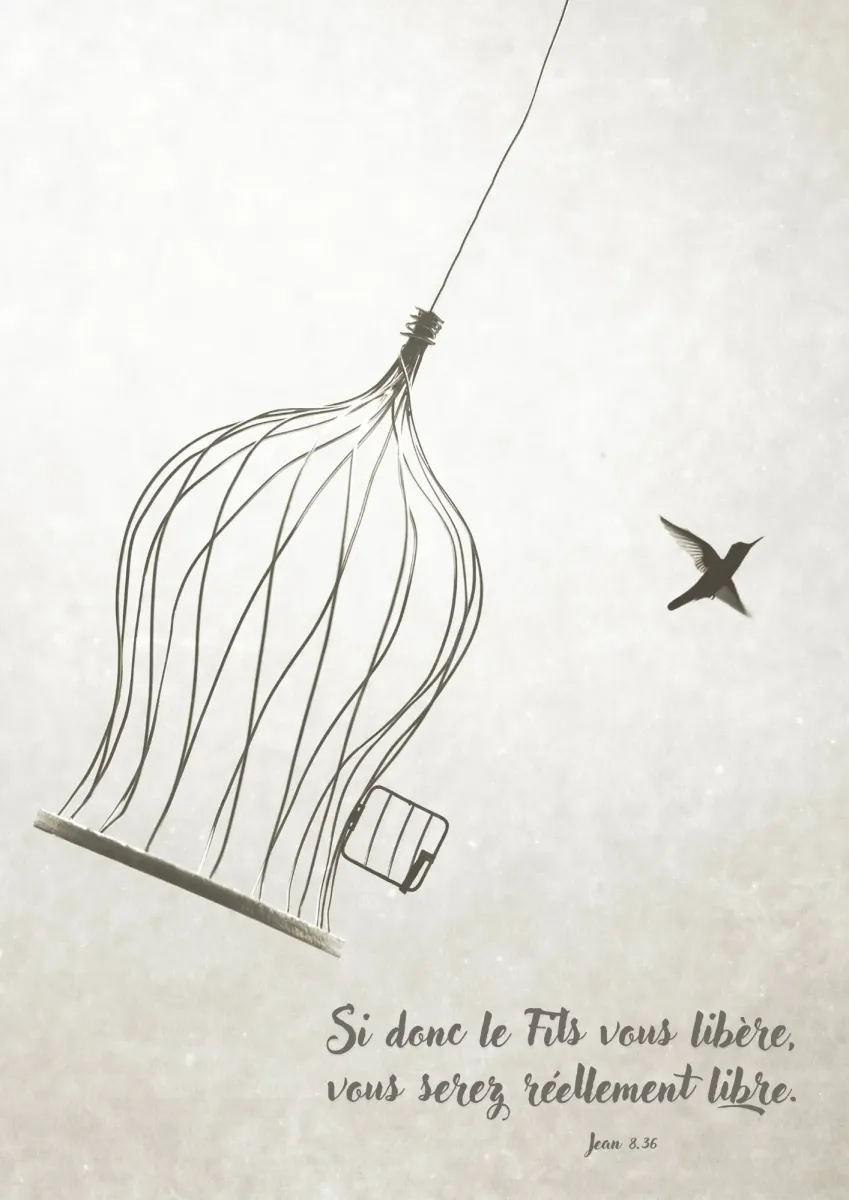Affiche "Libre" - Jean 8.36 Format A4