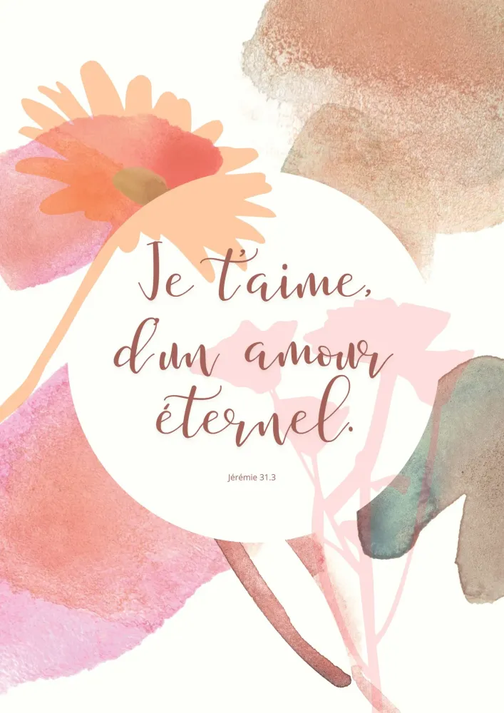 Affiche "Amour éternel" - Jérémie 31.3 Format A3