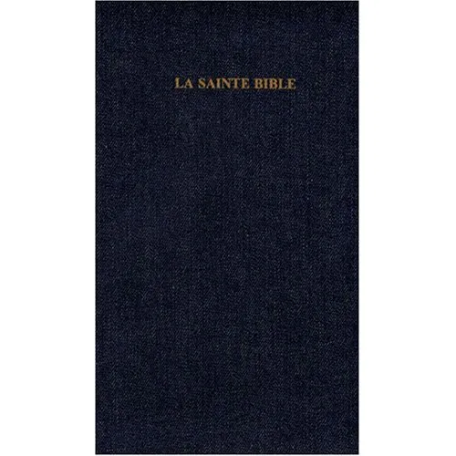 Bible Segond 1910, compacte, jeans - couverture semi-rigide, jeans, avec onglets, zipper, tranche or