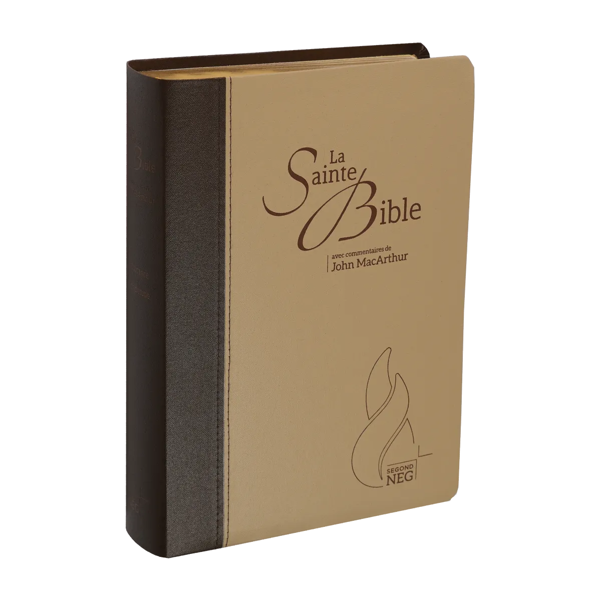 Bibel NEG MacArthur - Biegsames Leinen, Goldschnitt, braun/beige