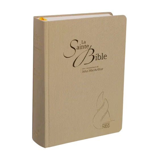 Bible d'étude Segond NEG MacArthur - couverture semi-rigide, toile beige