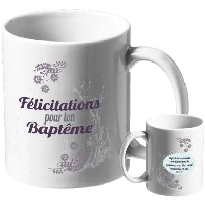 Mug "Ayant été ensevelis avec Christ…" Col.2.12 - Félicitations pour ton baptême