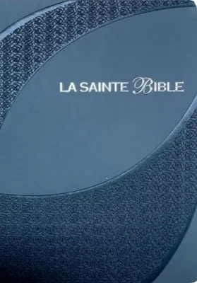 Bible Segond 1910, gros caractères, similicuir gris, onglets, tranche argent - 2 rubans...