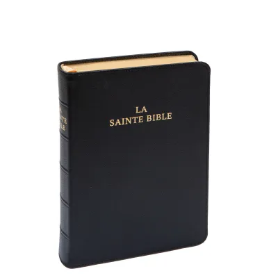Bible Darby édition de Rolle, format moyen, cuir noir sans rebord, souple, tranche dorée