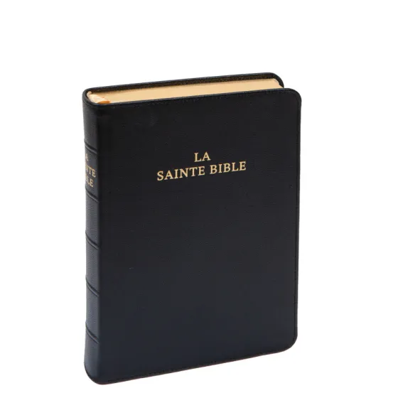 Bible Darby édition de Rolle, format moyen, cuir noir sans rebord, souple, tranche or