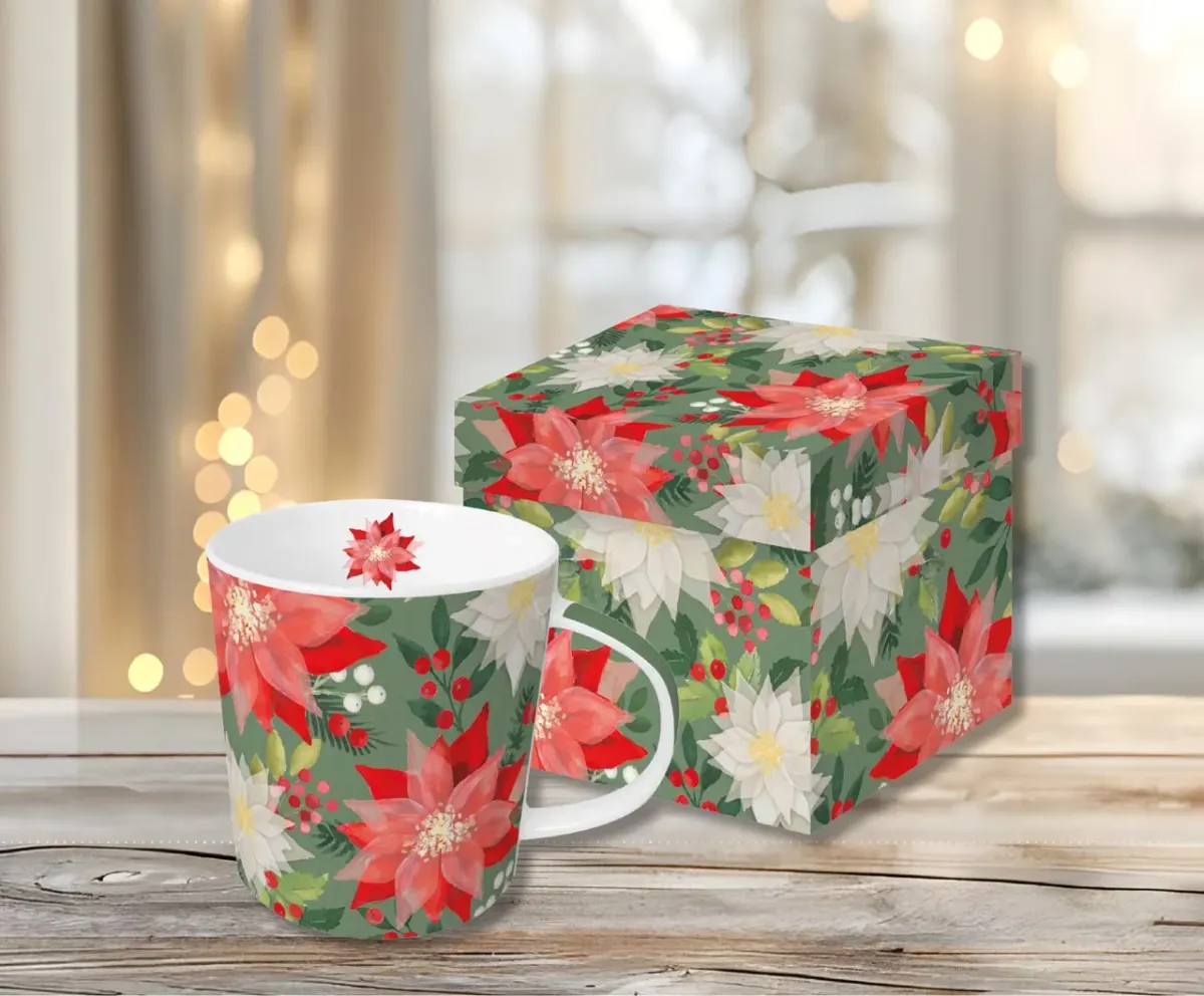Tasse in Geschenkbox Weihnachtsstern