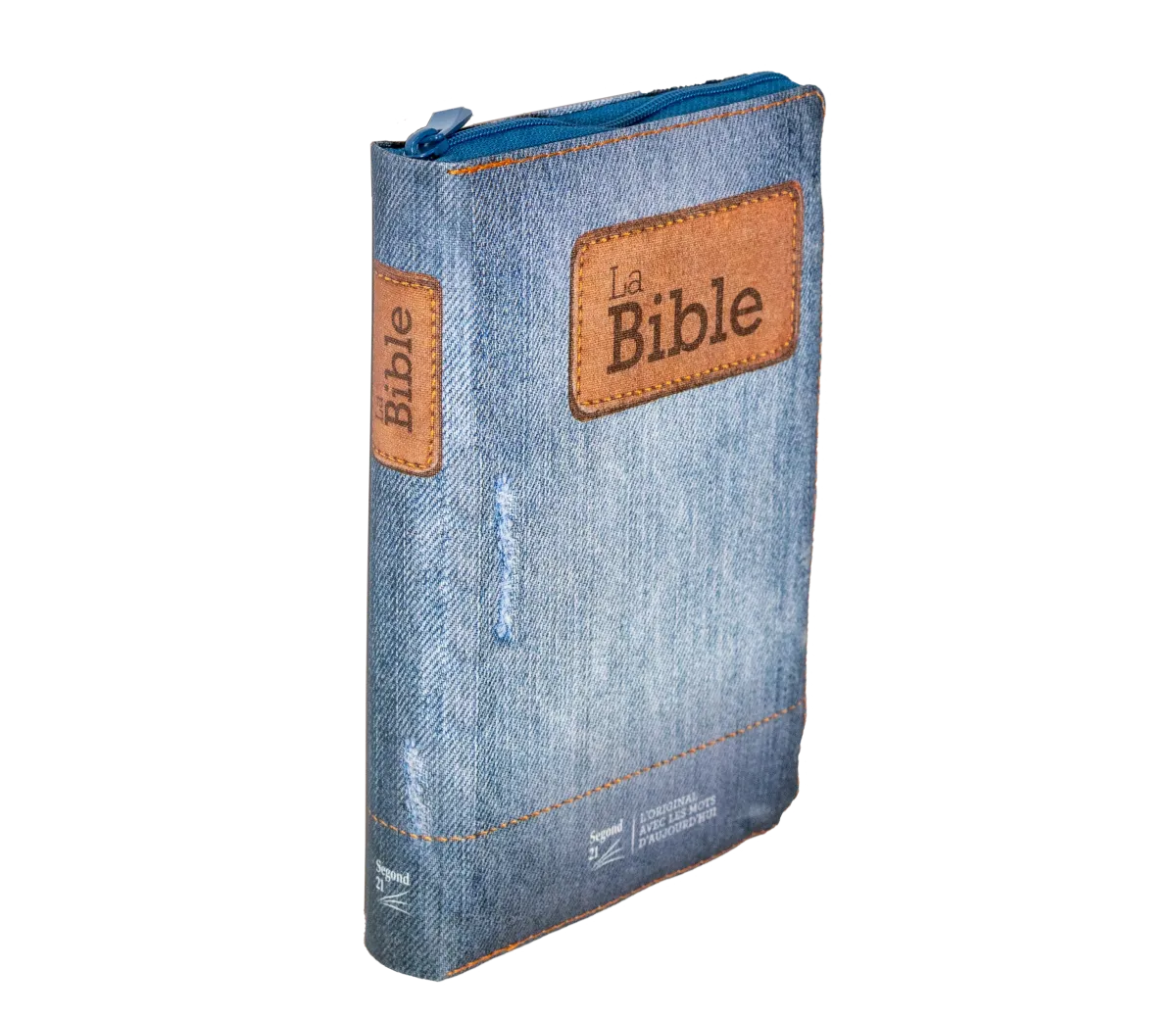 Bible Segond 21 compacte (Premium Style) - couverture souple toilée motif jeans, avec fermeture...