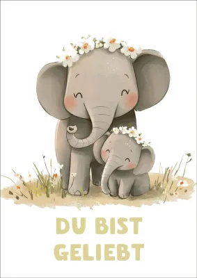Poster Kindermotiv A3 Elefant