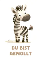 Poster Kindermotiv A4 Zebra