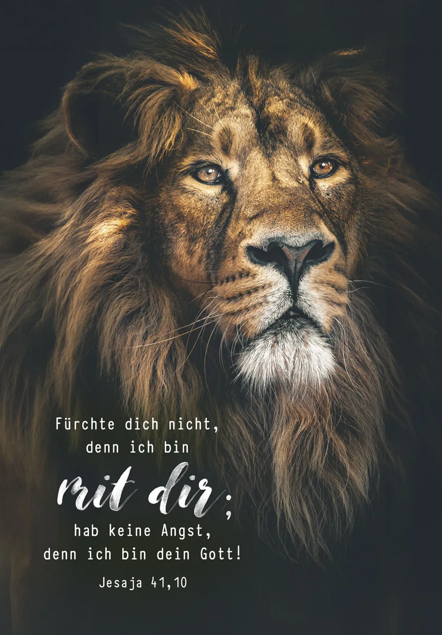 Poster Jahreslosung schwarzer Löwe A2