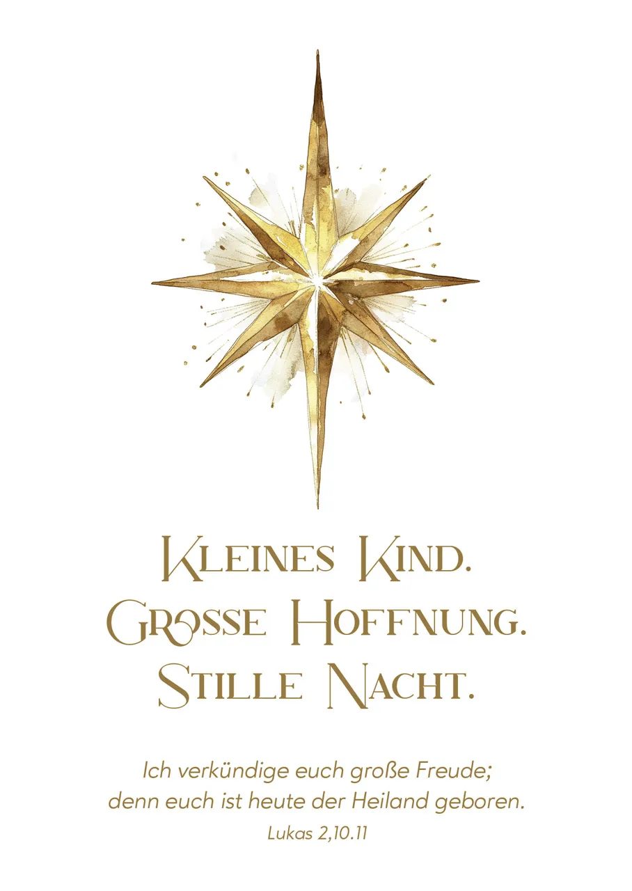 Postkarte Kleines Kind. Große Hoffnung. - Lukas 2, 10.11