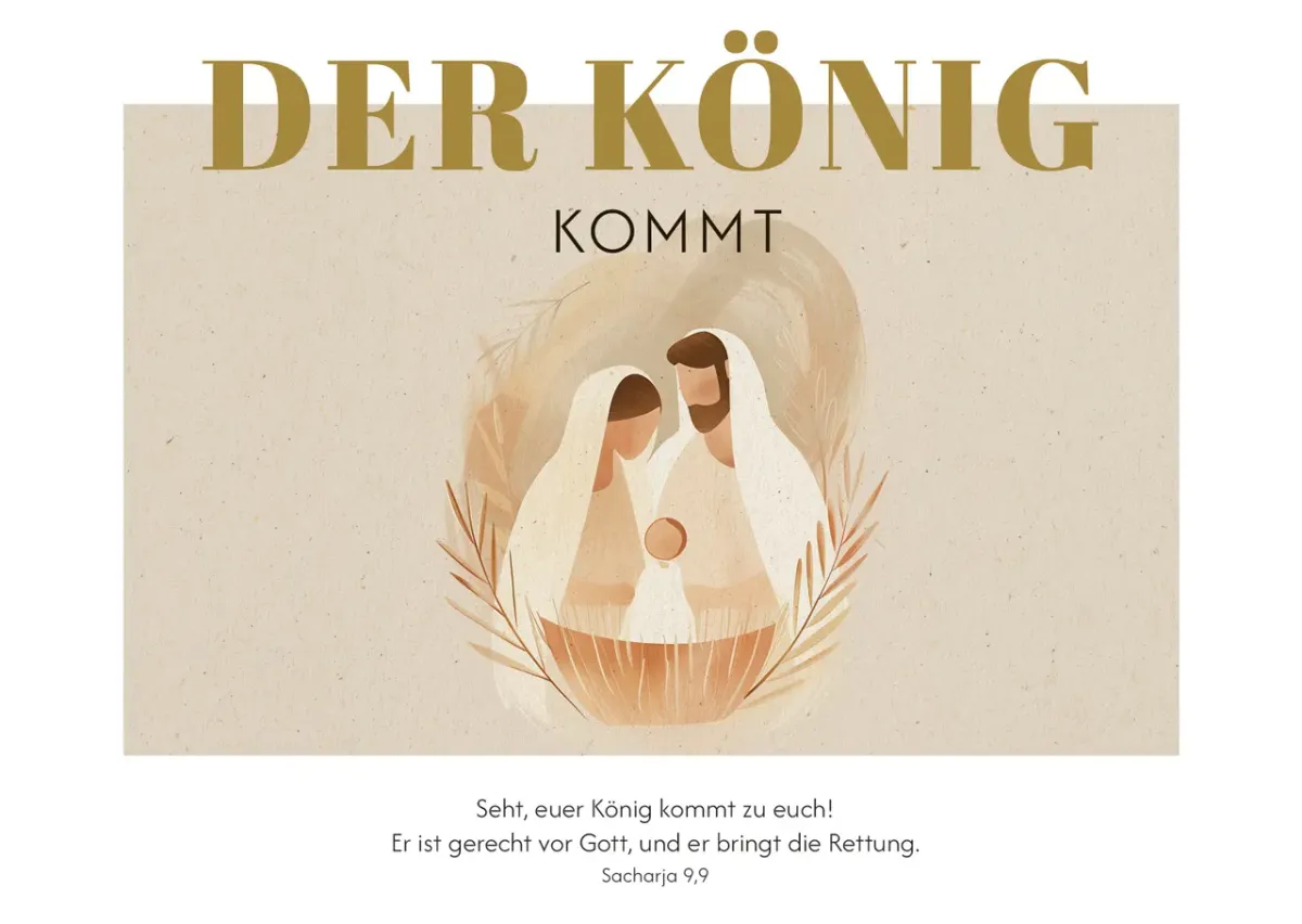 Postkarte Der König kommt - Sacharja 9,9