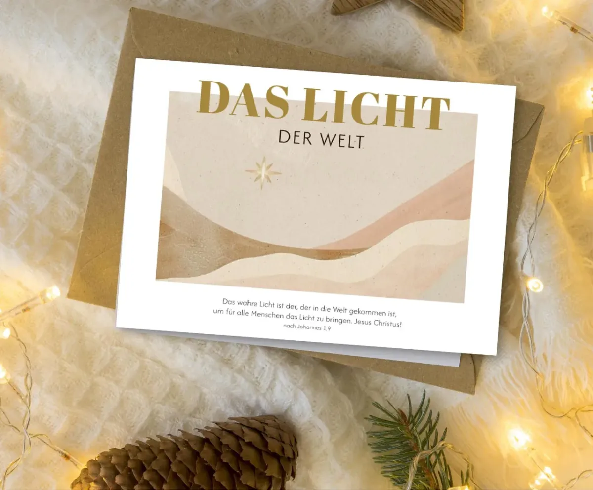 Faltkarte Das Licht der Welt - nach Johannes 1,9