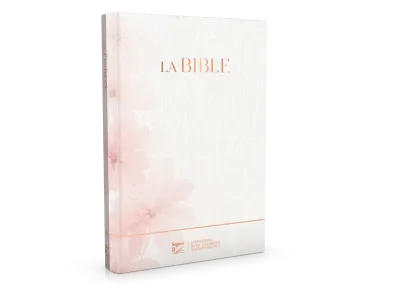 Bible S21 Confort, Souple en toile, fleurs roses, tranches or rose