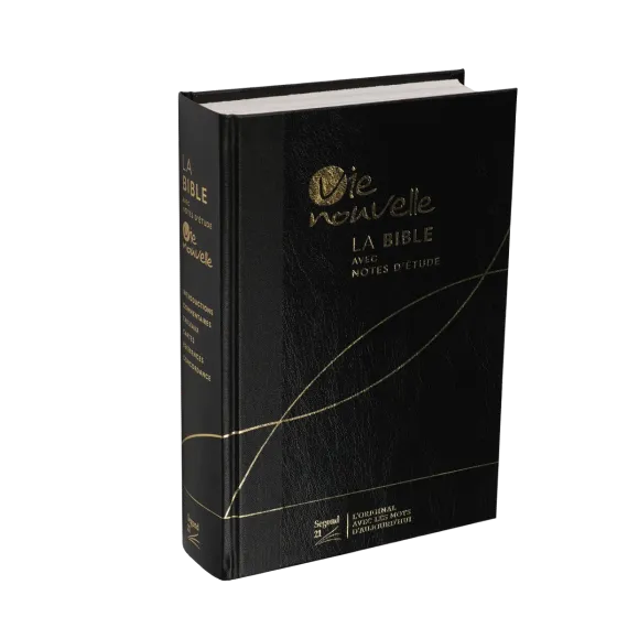 Bible d'étude Vie nouvelle, Segond 21, noire - couverture rigide toile et Skyvertex