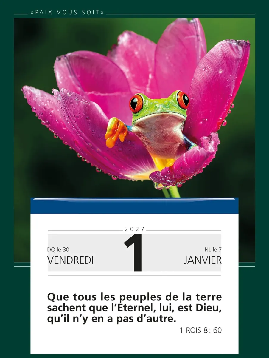 Paix vous soit [mural] calendrier éphéméride à effeuiller