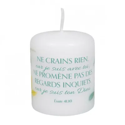 Bougie de table Mot d'ordre 2027 - "Ne crains rien, car je suis avec toi" Ésaïe 41.10