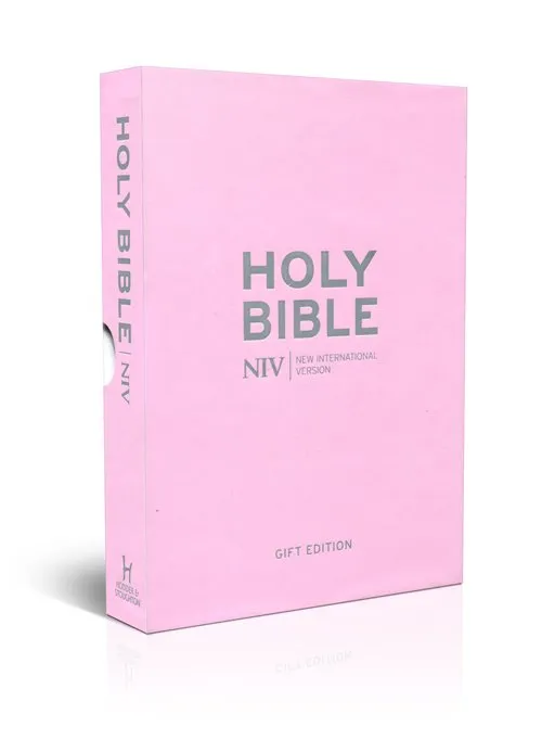 Anglais, Bible, NIV, format poche, simili rose, tranche argent - NIV Pocket Pastel Pink Soft-tone...