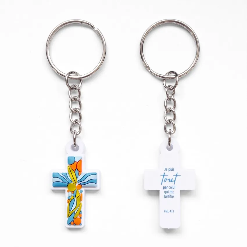 Porte-clé PVC Croix - Phil. 4.13