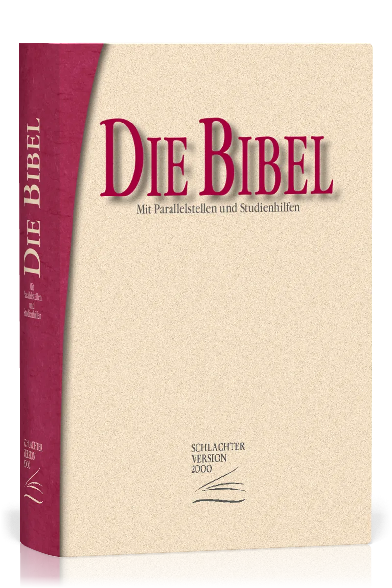 ALLEMAND, BIBLE SCHLACHTER 2000, ÉTUDE, RELIÉE, BEIGE