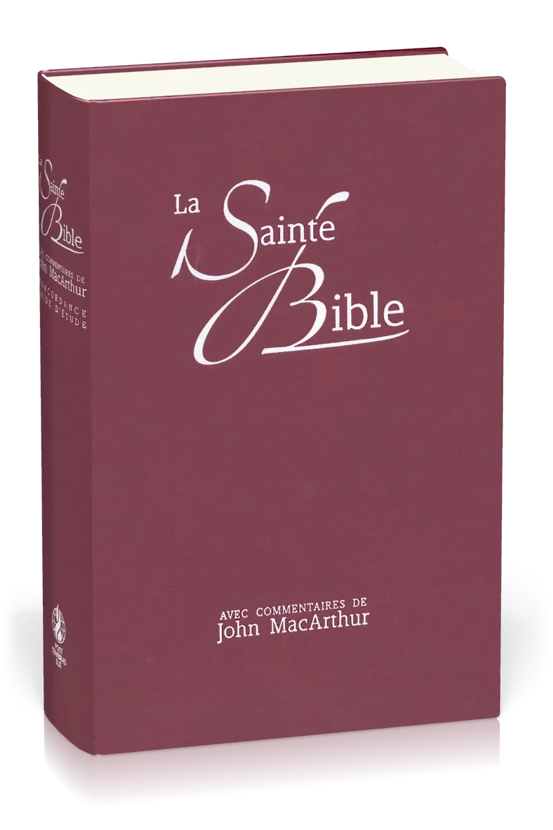 BIBEL NEG MACARTHUR, GEBUNDEN, LEDERIMITAT, GRENAT FONCÉ