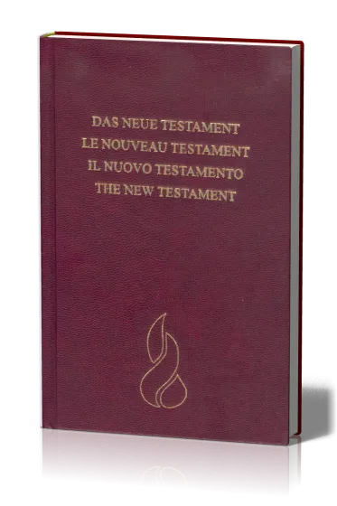Nouveau testament quadrilingue NEG, allemand/français/italien/anglais - couverture rigide, rouge