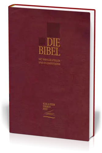 Bibel Schachter 2000, Taschenausgabe mit Parallelstellen, Goldschnitt, weinrot