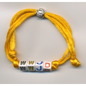 BRACELET DÉS WWJD JAUNE