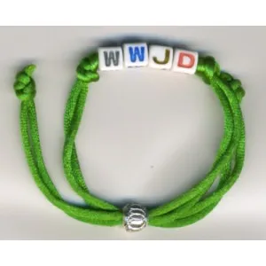 BRACELET DÉS WWJD VERT