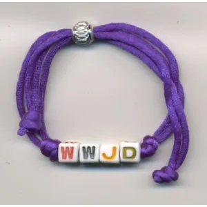 BRACELET DÉS WWJD VIOLET