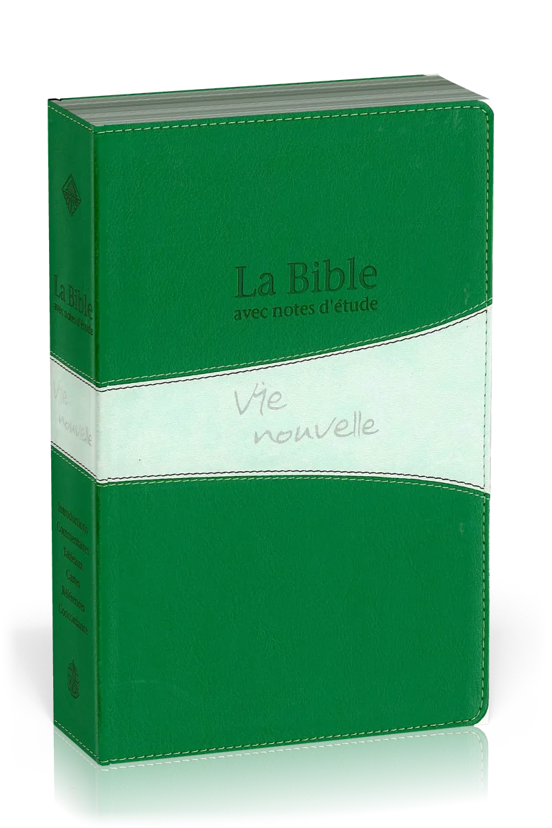 Bible d'étude Vie nouvelle, Segond 21, duo vert et gris - couverture souple, tranche argent, avec...