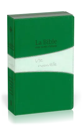 Bible d'étude Vie nouvelle, Segond 21, duo vert et gris - couverture souple, tranche argent, avec...