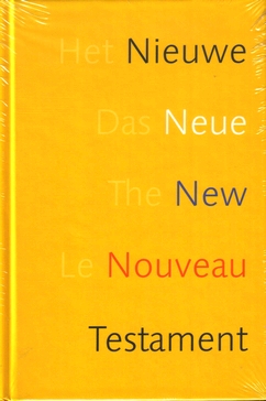 Multilingue néerlandais-allemand-anglais-français, Nouveau Testament - couverture rigide, jaune