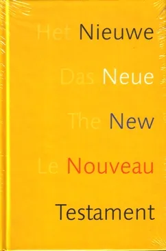 Multilingue néerlandais-allemand-anglais-français, Nouveau Testament - couverture rigide, jaune