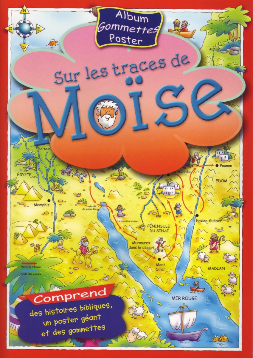 Sur les traces de Moïse - (livre gommettes et poster)