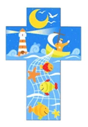 CROIX EN BOIS DECOREE PARADIS TERRESTRE 7X12CM