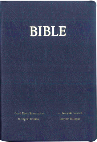 Bilingue anglais/français, Bible bleue, Good News/Français courant - couverture souple, flexa