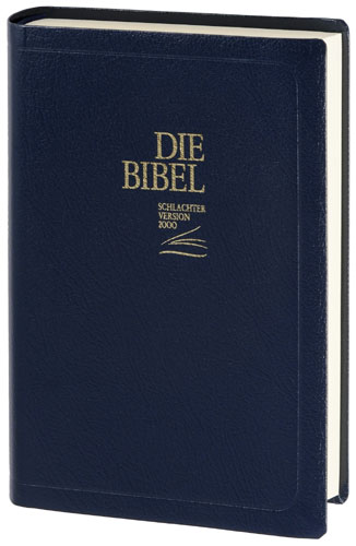 ALLEMAND, BIBLE SCHLACHTER 2000, FIBROCUIR, BLEU