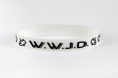 ARMBAND "WWJD" - WEISS