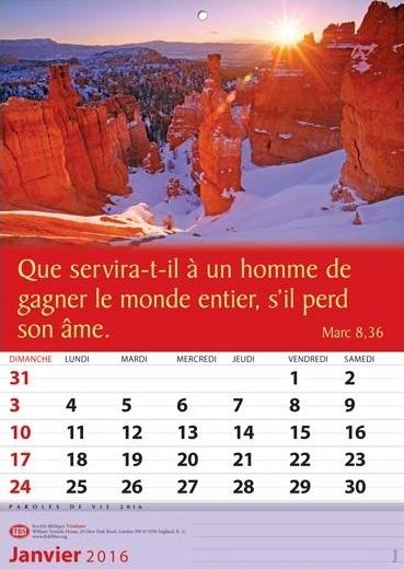 Paroles de vie - calendrier - 2024 :: La Maison de la Bible France