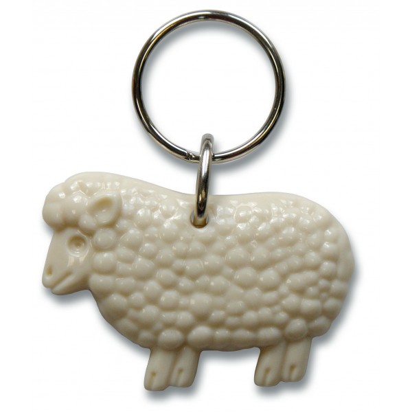 Porte-clé mouton blanc 'Le Seigneur est mon berger'