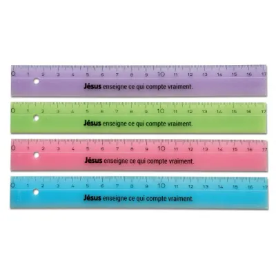 Règle avec texte : « Jésus enseigne ce qui compte vraiment. »