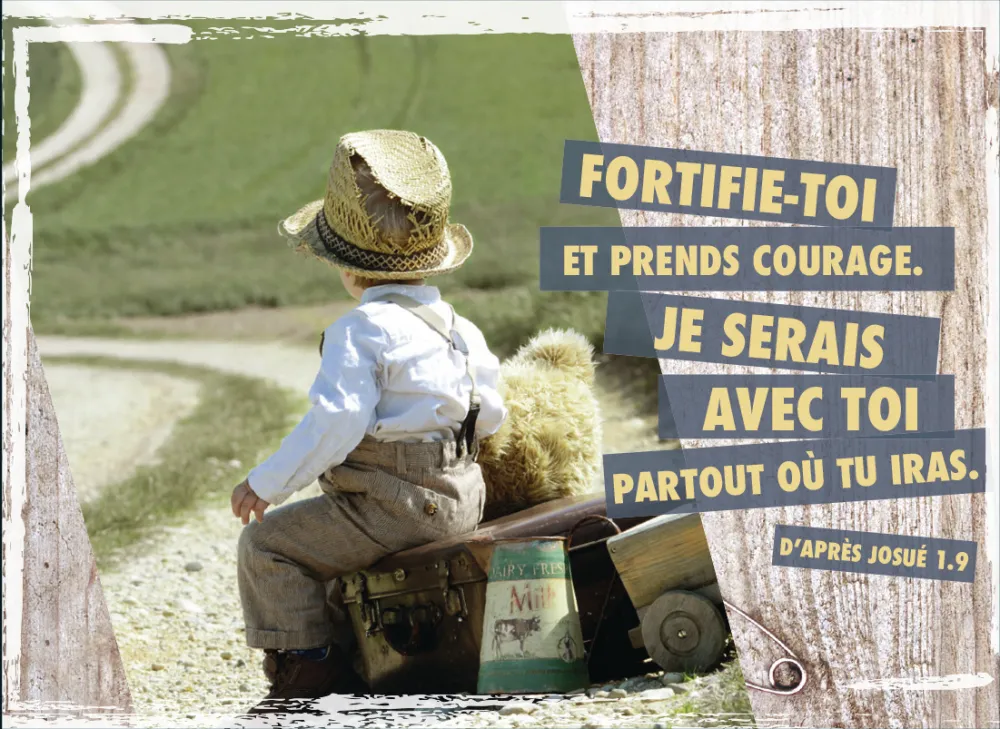Magnet « Fortifie-toi et prends courage » Jos 1.9 - 6.5 x 9 cm
