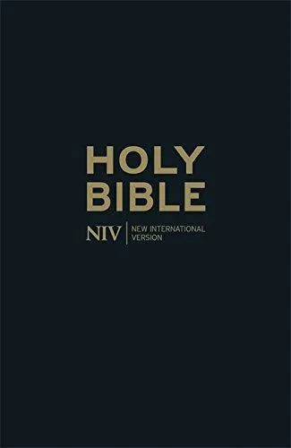Anglais, Bible NIV, thinline - cuir, noire, tranche or