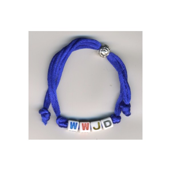 BRACELET DÉS WWJD BLEU