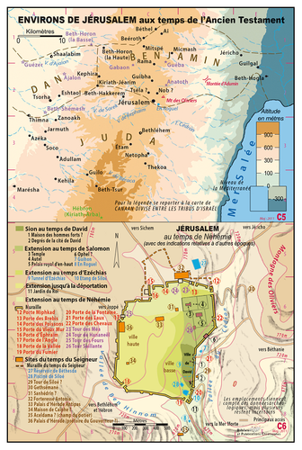Environs de Jérusalem au temps de l'Ancien Testament (Les) - Carte géographique