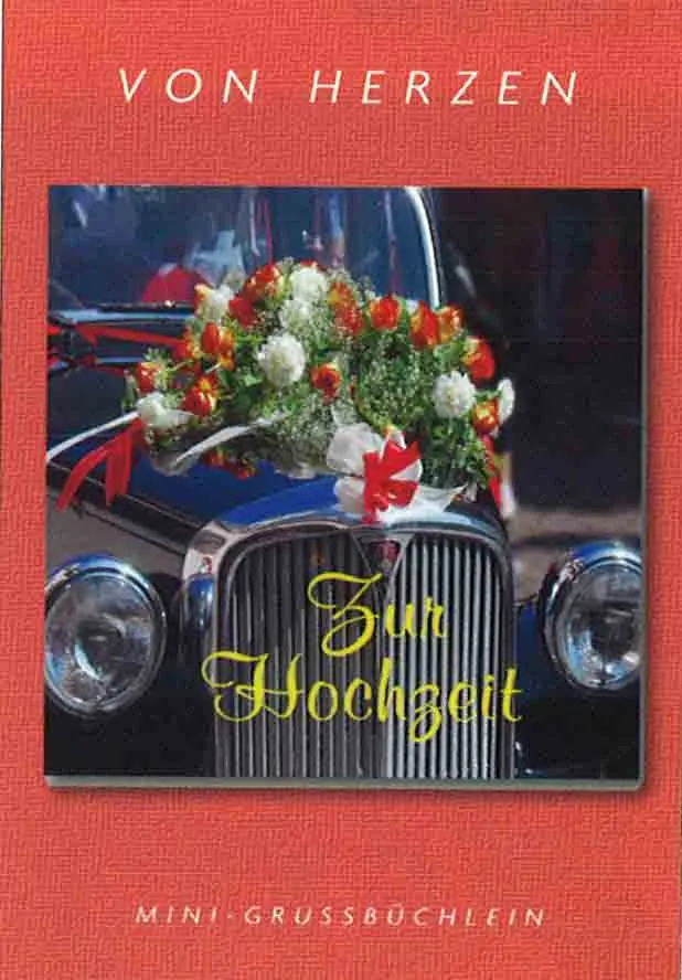 KARTE MIT MINI-GRUSSBÜCHLEIN - ZUR HOCHZEIT