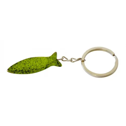 PORTE-CLéS POISSON EN PIERRE VERT 4.5 CM