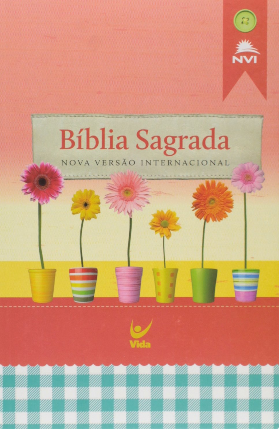 Portugais, Bible NVI, brochée - couv. illustrée Fleurs