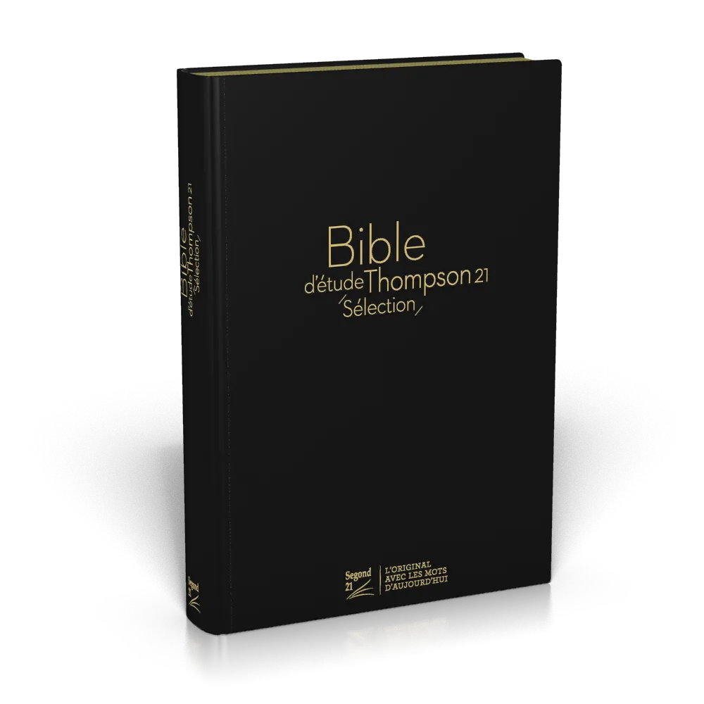 Bible d'étude Thompson 21 Sélection, noire - couverture souple, cuir véritable